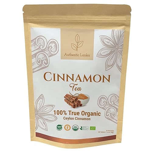 Authentic Lanka Té de canela de Ceilán, té de especias de hierbas, bebida orgánica de canela, paquete de 25 bolsas de té de canela auténtica de Sri disponible en Yaxa Peru
