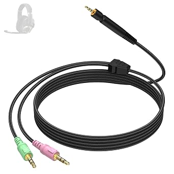 H6Pro Audio Cable Compatible with EPOS H6Pro, PC38X, GSP302, GSP301, GSP602, GSP601, H3 Gaming Headset, 6.6ft