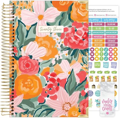 HARDCOVER Bloom Daily Planners 2023 - Agenda diaria de año enero de 2023 a diciembre de 2023 - Organizador de pasiónobjetivos - Agenda inspiradora