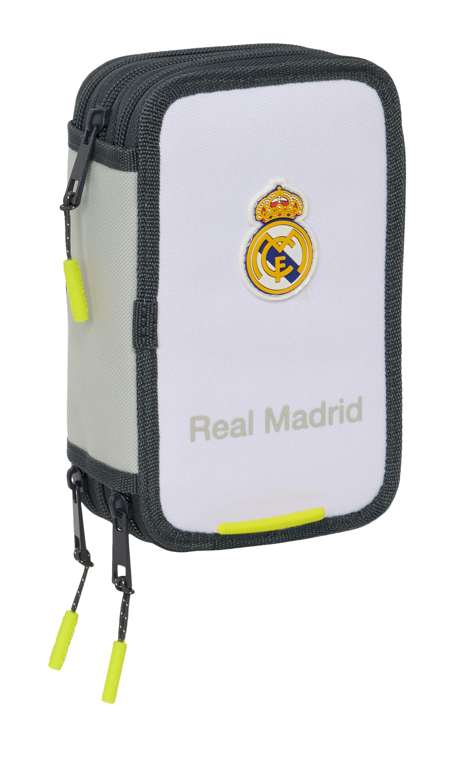 Real Madrid Attrezzature 25/26 - Astuccio scolastico con 37 utensili inclusi, astuccio per bambini, ideale per bambini dai 5 ai 14 anni, comodo e versatile, qualità e resistenza, 12,5 x 5,5 x 19,5 cm