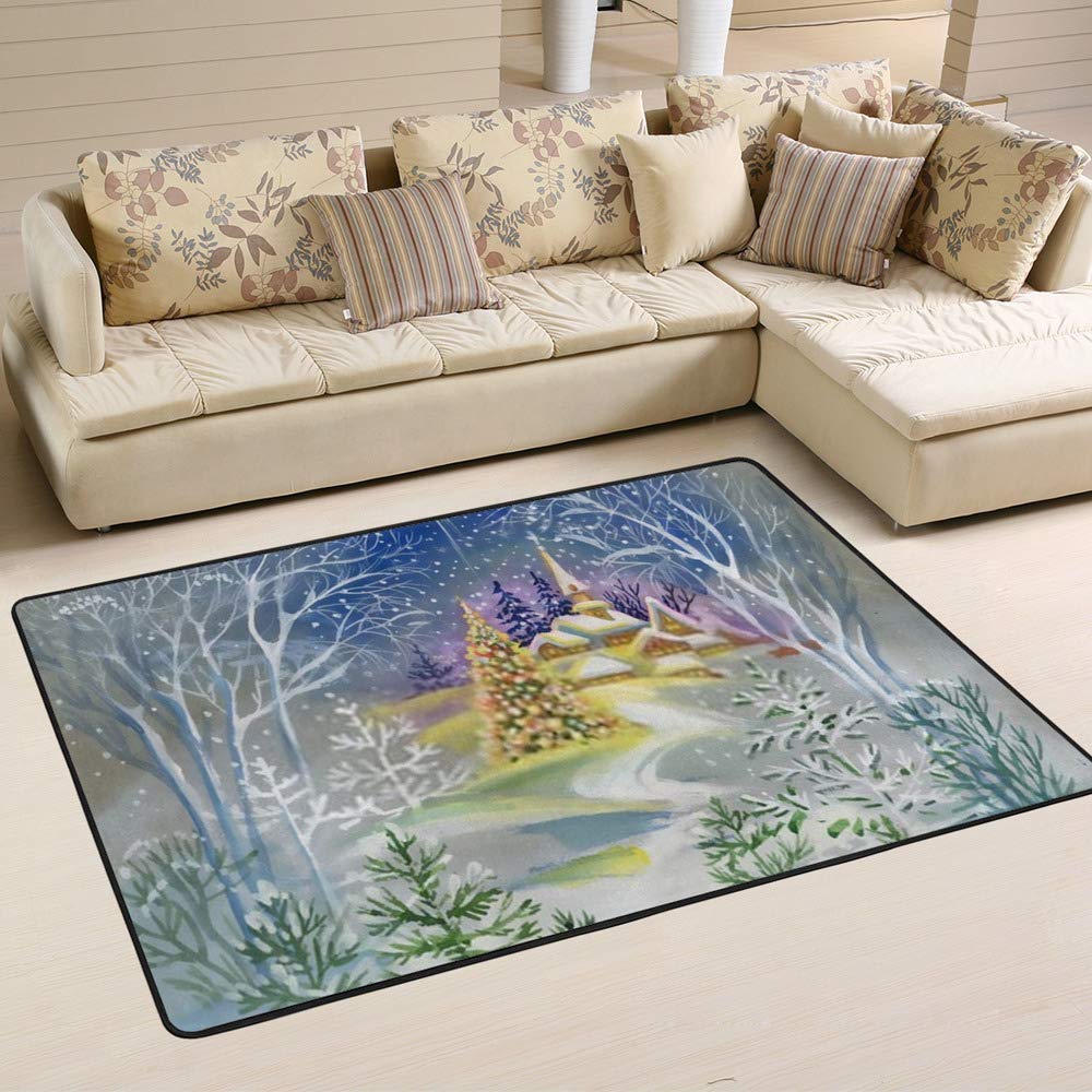 Tapis de Noël aquarelle pour sublimer la maison en hiver