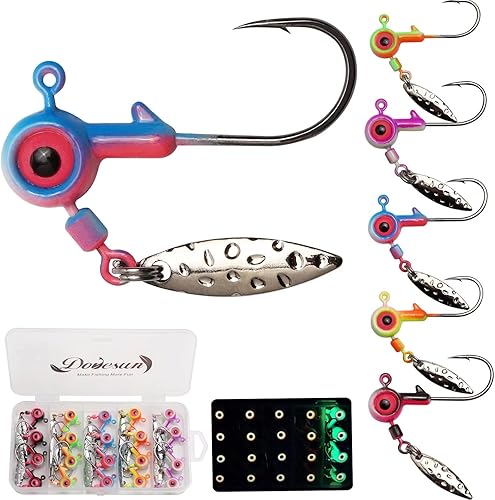 Dovesun Jig Heads Underspin Jig Heads - Ganchos de pesca para crappie Bass Trucha, 116 oz, 18 oz, 14 oz, 38 oz, 20 unidades, 30 unidades disponible en Yaxa Peru