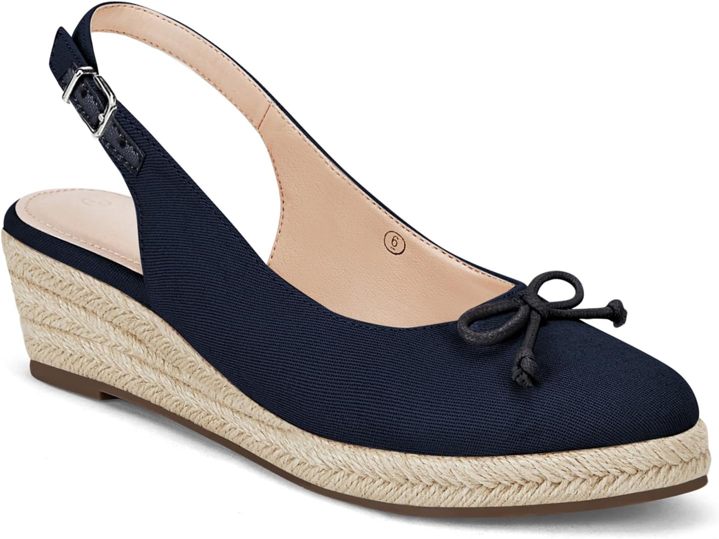 Womens Closed Toe Espadrilles Wedges Shoes Platform Slingback Mid Low Heel Canvas Bow Dress Sandals