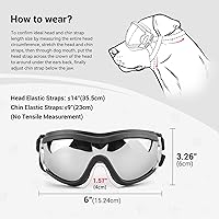 Vista 6 de Gafas de sol para perros de raza mediana a grande, protección ocular anti-UV con correas ajustables, color plateado