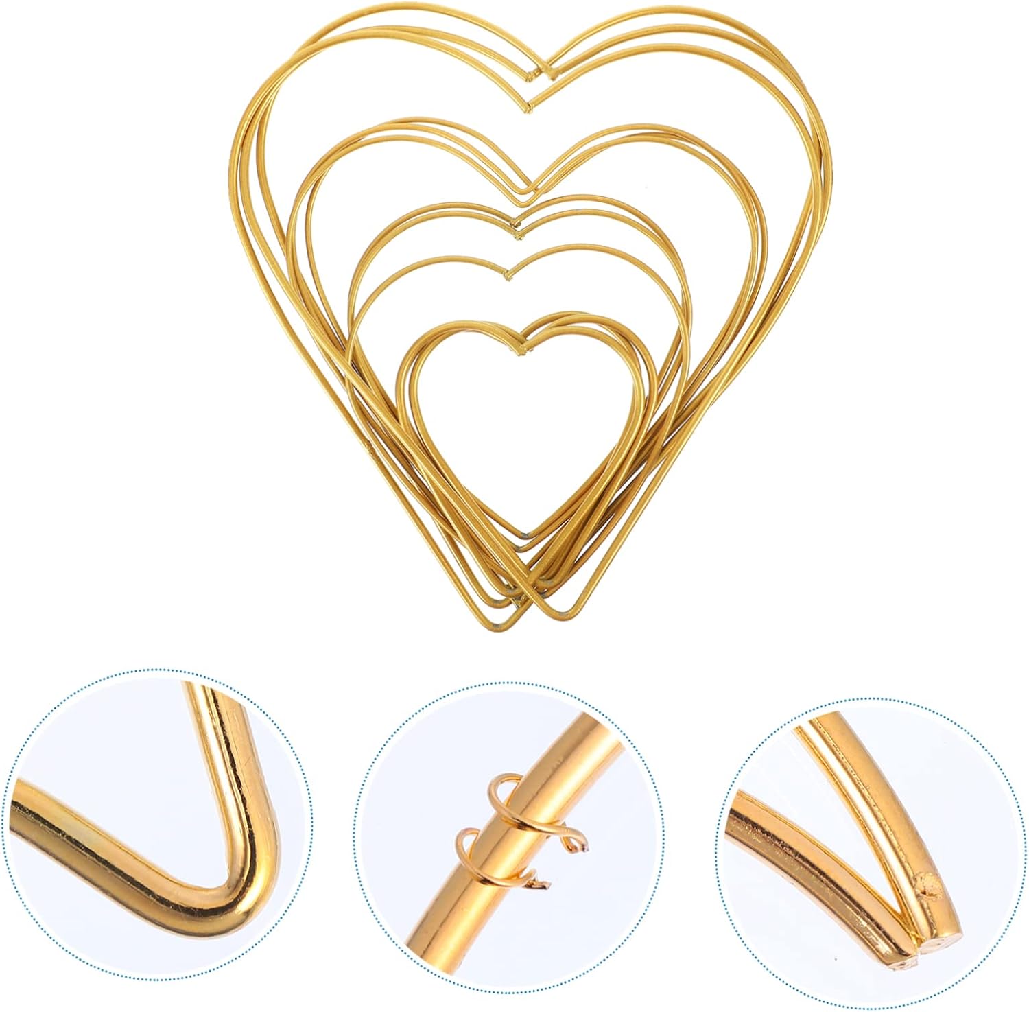 Artibetter Green Decor 12pcs Love Hoop Iron The Gold Dream Catcher Rings