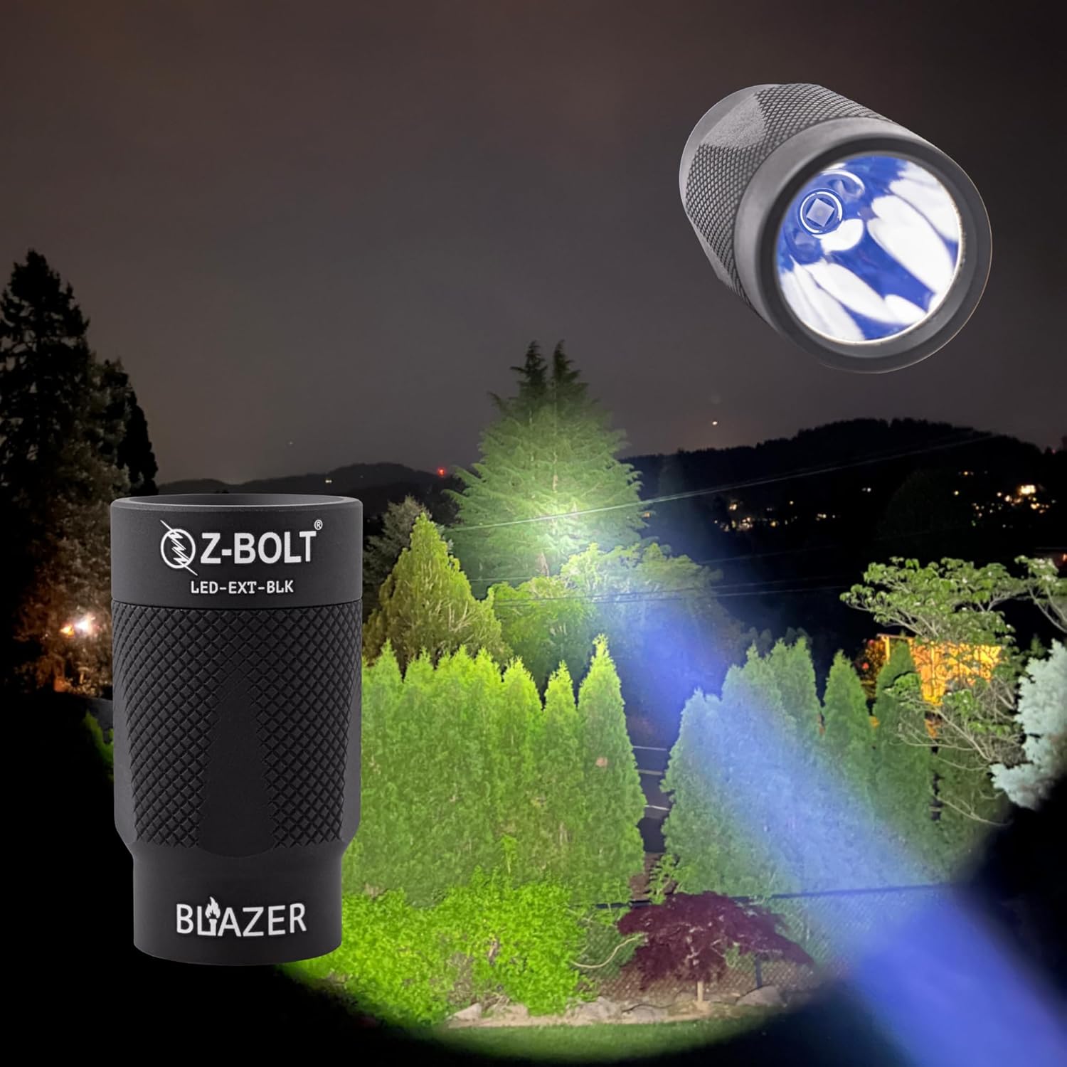 Z-Bolt® Blazer 65000 Candela LED Tactical Flashlight, 3.7V Lithium Powered, T6061 Aluminum, Water Resistant Rifle Mount Lighting
