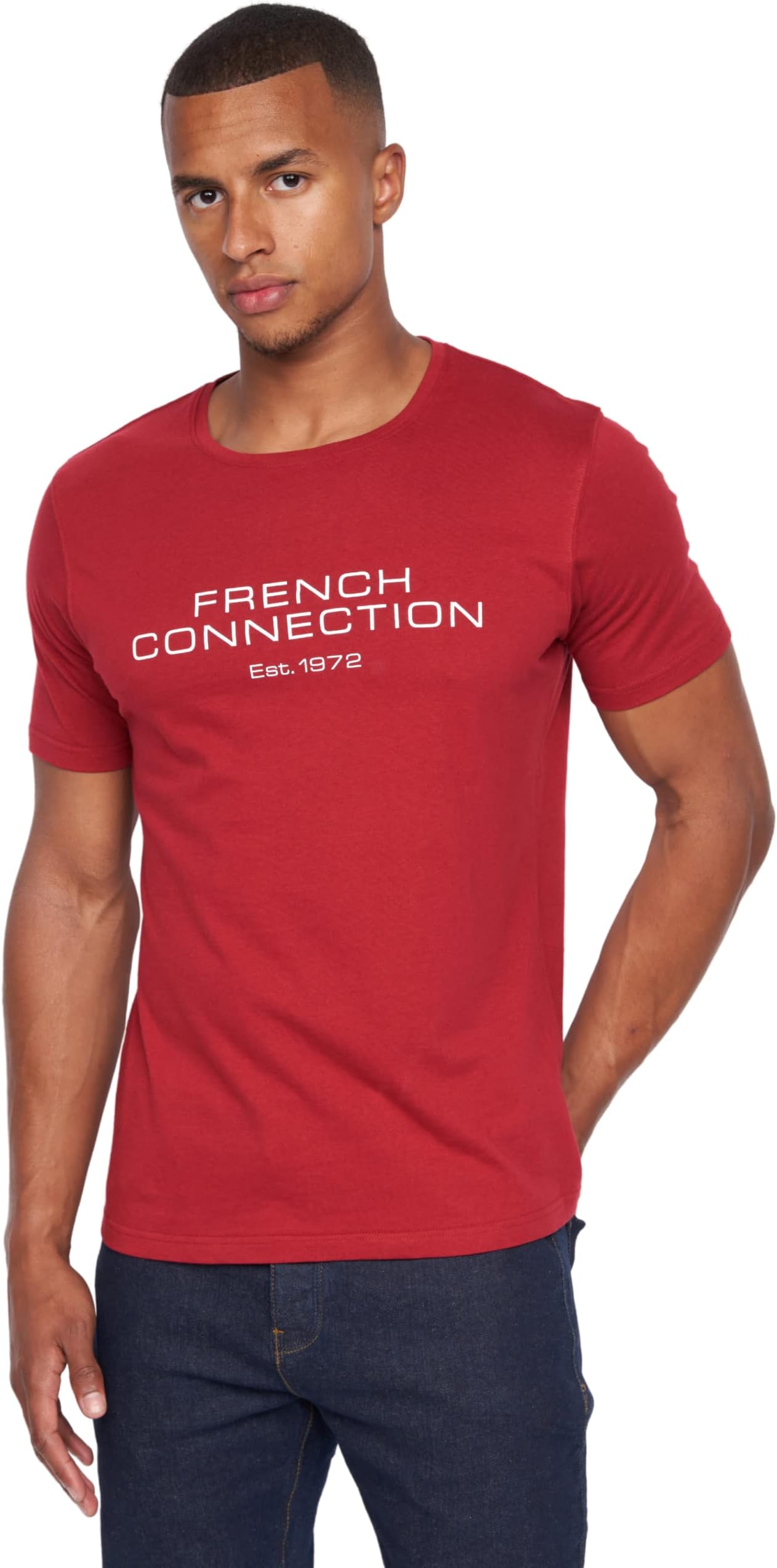 French ConnectionMens Premium Half Sleeve Crew Neck T-Shirt with Letter Print Logo Design of Various Size from S,M,L,XL,XXL by Clothing247