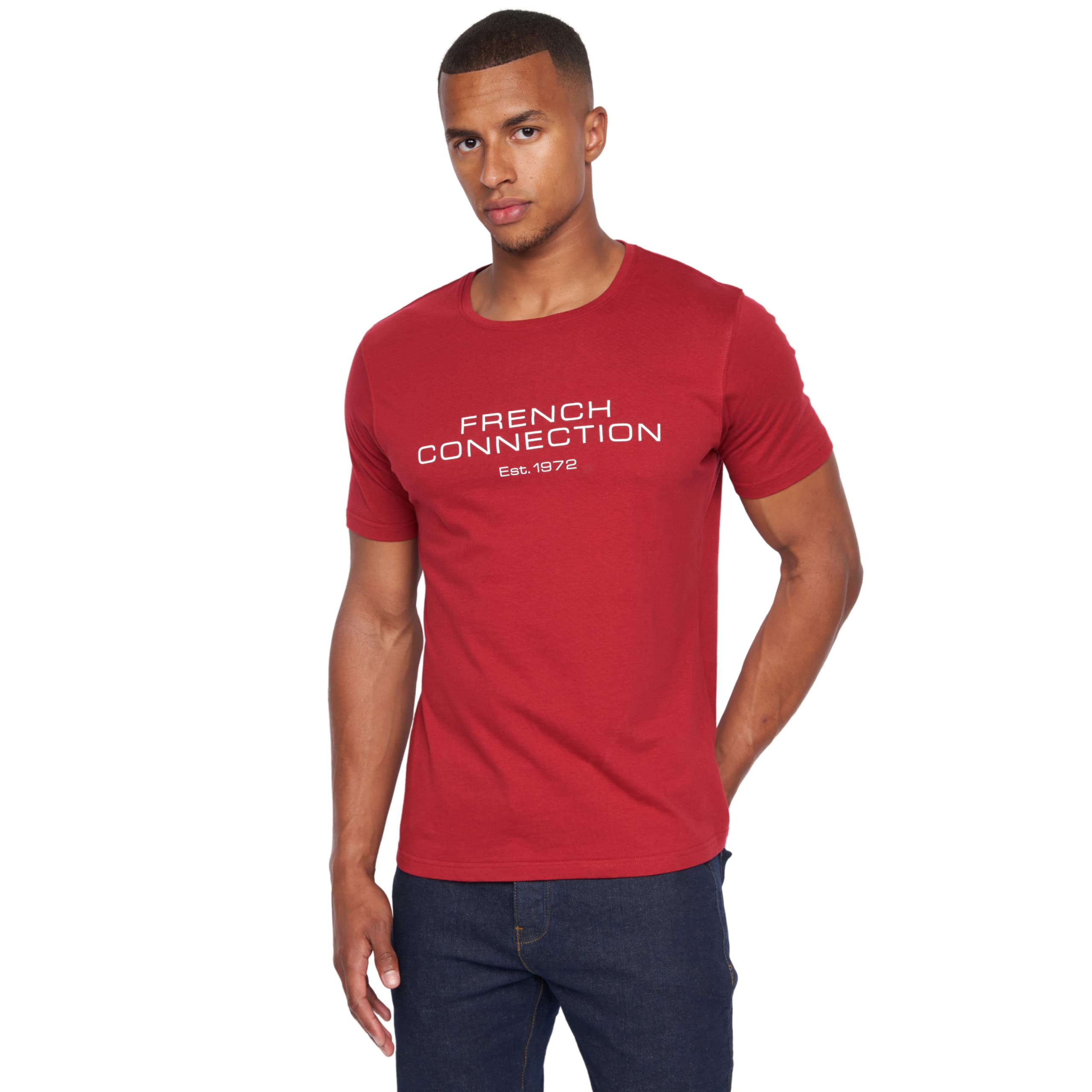 French ConnectionMens Premium Half Sleeve Crew Neck T-Shirt with Letter Print Logo Design of Various Size from S,M,L,XL,XXL by Clothing247