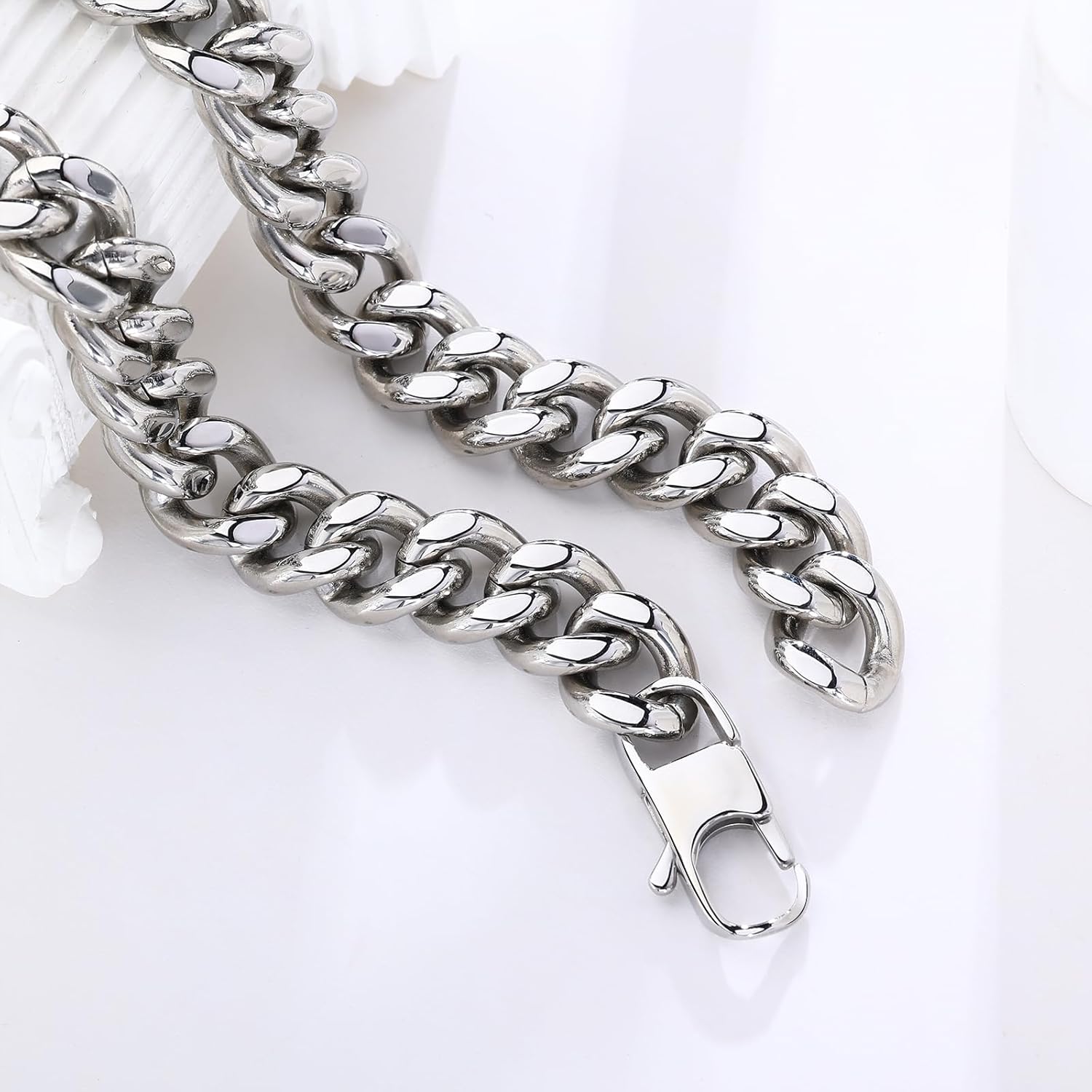 FEEL STYLE Chunky Cuban Link Chain for Men Women - Stainless Steel Gold Necklace for Women Men - Gold Silver Plated Choker Thick Trendy Punk Hip Hop Chain Jewelry 8mm/12mm/16mm - Image 7