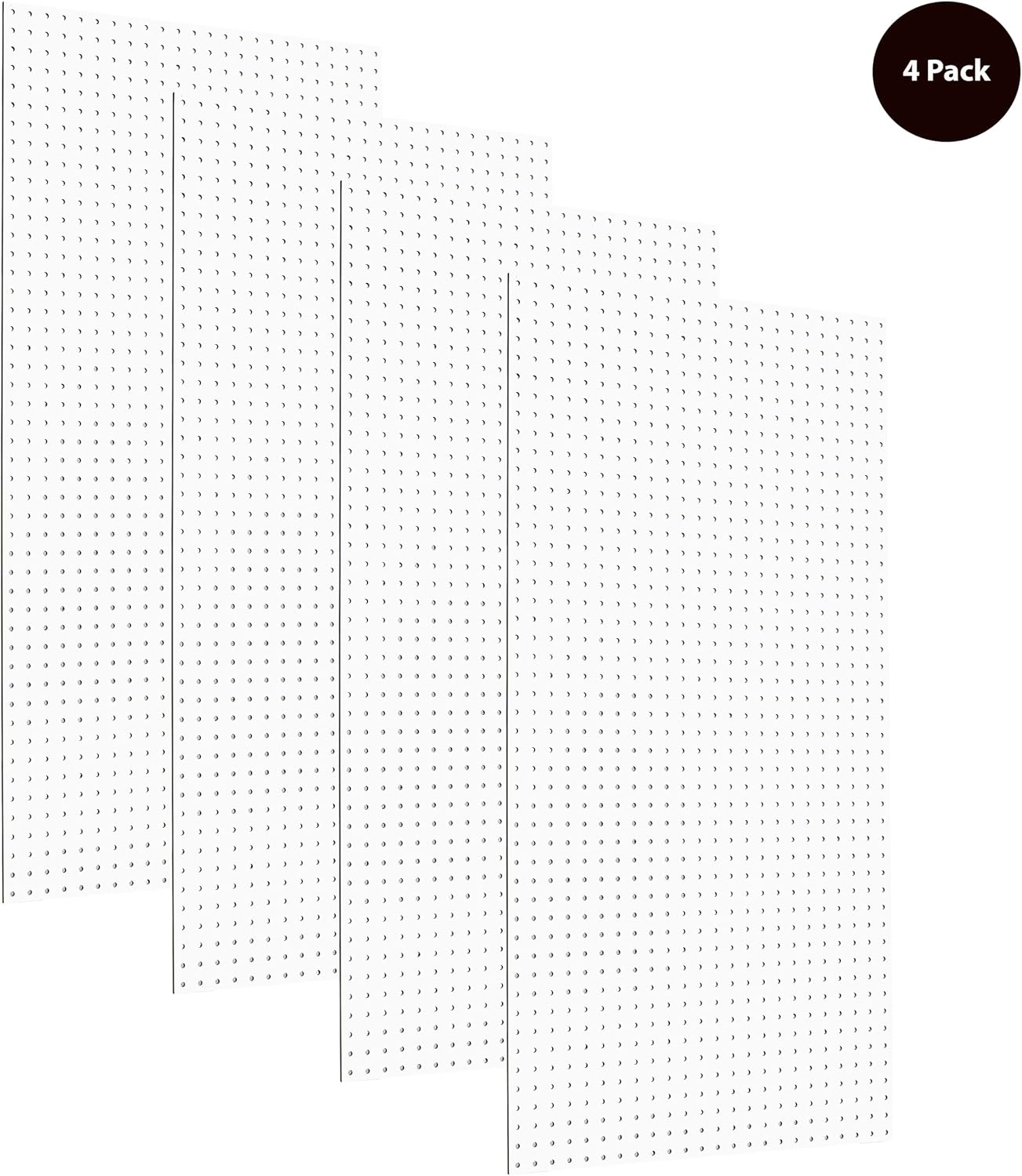 Triton Products HDW-4 High Density Fiberboard Pegboards, 24" x 48" x1/4", White (Set of 4)