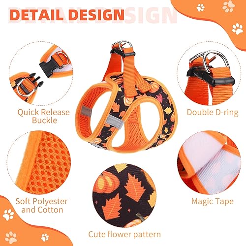 Miniatura 39 de KOOLTAIL Juego de arnés y correa para perros pequeños y medianos, arnés de malla suave sin tirones para perro, cómodo chaleco acolchado