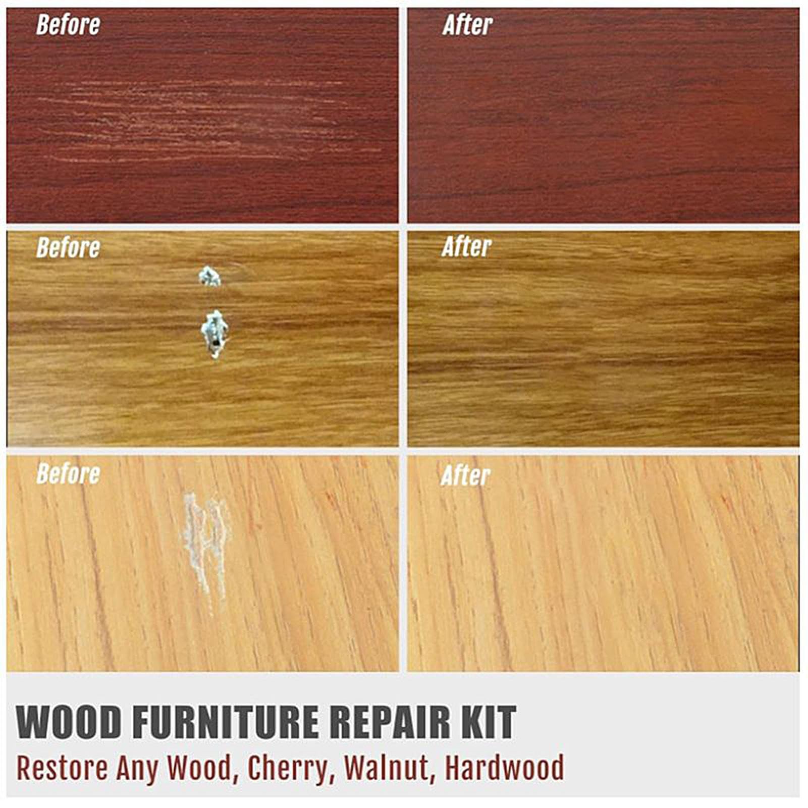 Kit reparación laminado Marcador pintura impermeable y pintable | Kit de reparación para muebles de madera Marcador pintura impermeable y pintable para armario, suelo, cocina, baño, puerta