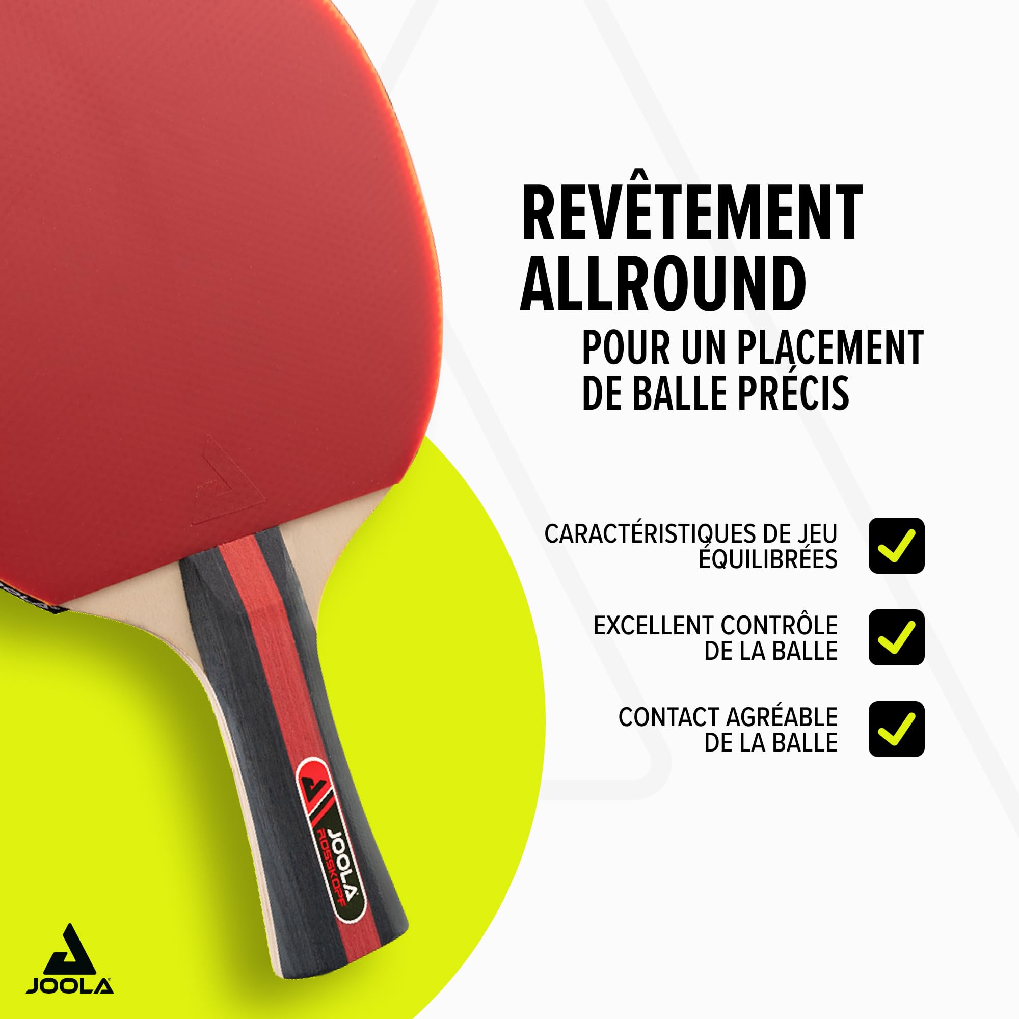 Joola Rosskopf Lot de 5 Raquettes de Tennis de Table + 3 balles de Tennis de Table 40 + mm Rouge/Noir