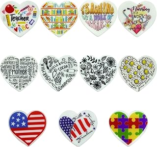 DNCHGOYA Silicone Focal Beads Nurse Teacher Heart Focal Silicone Beads for Pens Characters Heart Shape Silicone Focal Beadsfor Keychain Making Bracelet Necklace Handmade Crafts(Heart Shape)