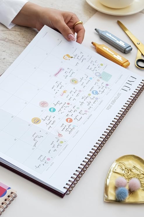 Matt Notebook 2026-2027 16 Aylık Akademik Masaüstü Planlayıcı Takvim 25x35 cm - Siyah