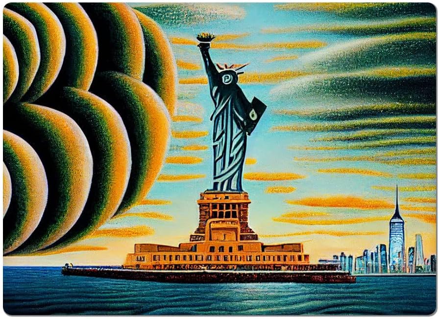 New York City The Statue of Liberty Car Magnet 2 PCS - Salvador Dali Design Car Magnet - Graphic Sticker