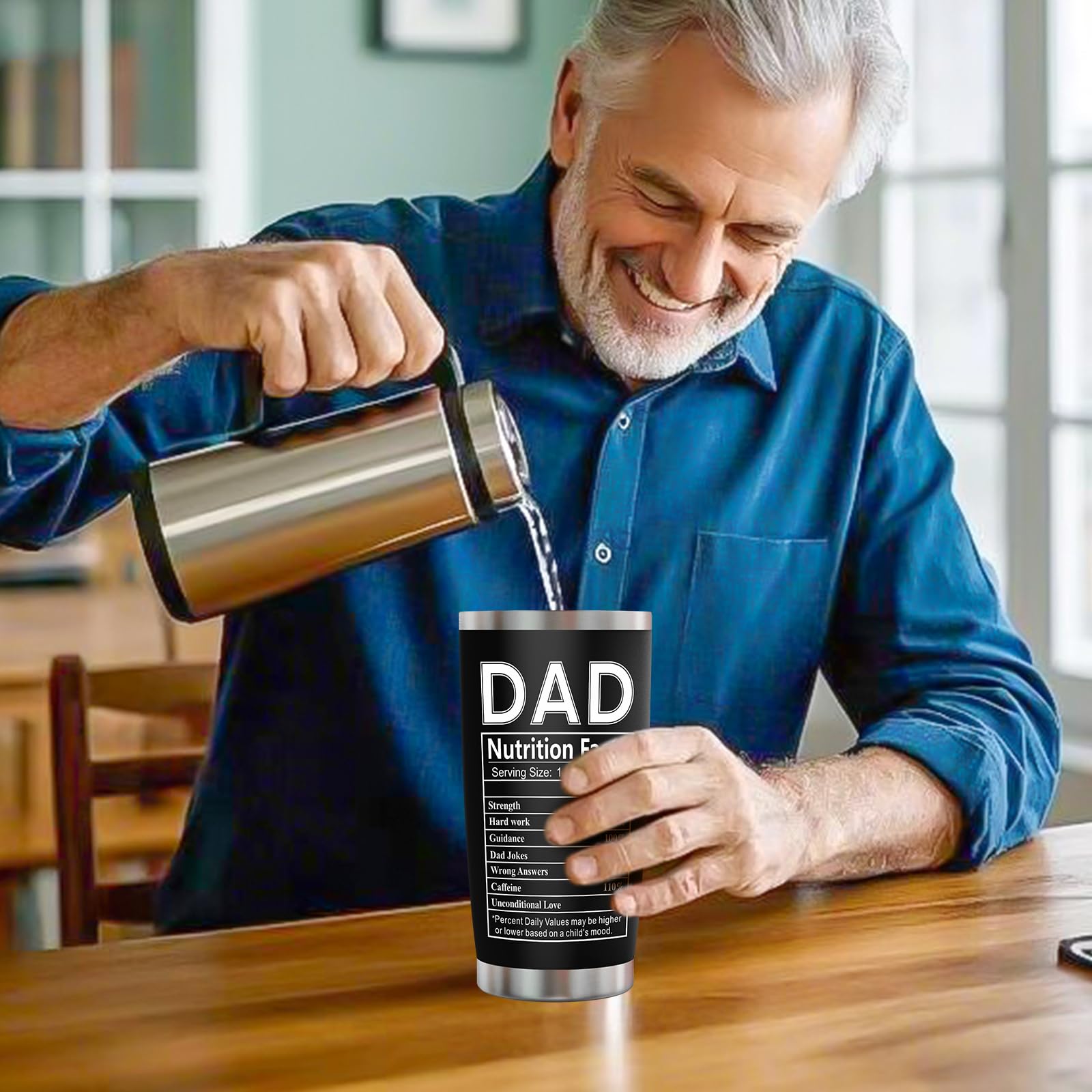 Erpotyl Fathers Day Dad Gifts for Men- 20Oz Stainless Steel Tumbler Indoor Outdoor Work Essentials Leakproof Camping Gym Office Cup with Lid and Straw Birthday Gifts for Him Stepdad Husband Dad Uncle