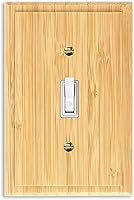 Vista 1 de Placa de interruptor de luz de palanca simple de madera maciza de 4.8 x 3.14 pulgadas, cubierta de interruptor de luz de calidad de madera cruda