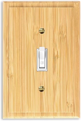 Placa de interruptor de luz de palanca simple de madera maciza de 4.8 x 3.14 pulgadas, cubierta de interruptor de luz de calidad de madera cruda,