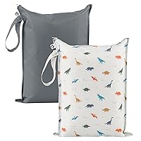 Vista 13 de Tiny Twinkle Bolsas a prueba de desorden para artículos húmedos 2 paquetes de bolsas impermeables reutilizables para trajes de baño Ropa de bebé