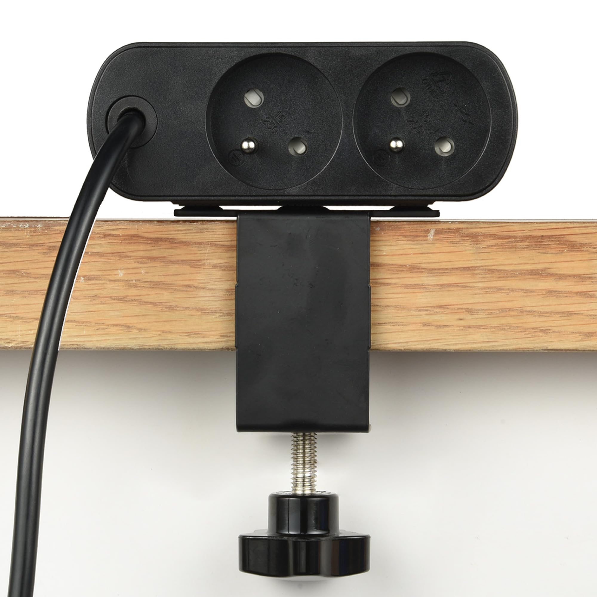 Electraline 35462 Bloc Multiprise pour Bureaux Electradock avec 2 Prises Françaises + 4 USB (3 USB C (Power Delivery) PD65W + 1 USB A QC) + 1 support de bureau inclus