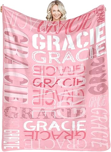 Miniatura 8 de Dr.TOUGH Manta personalizada con nombre, texto y nombre, para regalos de cumpleaños de adultos o niños, Navidad, regalo de la madre, Día del Padre,