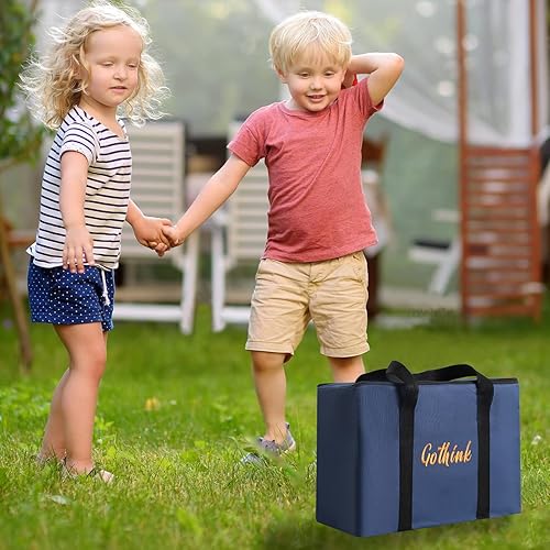 Miniatura 7 de Gothink Juego de juguetes de cuerda de tira y afloja de 33 pies para niños, cuerda de fibra de yute natural suave con bandera roja para el día