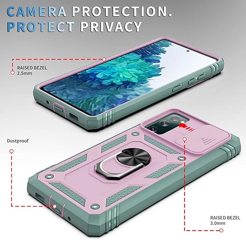 Miniatura 3 de Funda diseñada para Galaxy S20 FE (2020), con cubierta deslizante para cámara y soporte, a prueba de golpes, compatible con Samsung Galaxy S20 FE 5G