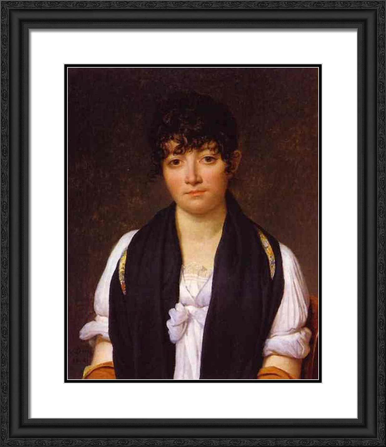 ArtDirect David, Jacques-Louis 20x23 Gold Ornate Framed Art Print with Double Matting Titled: Portrait of Suzanne Le Pelletier De St. Fargeau