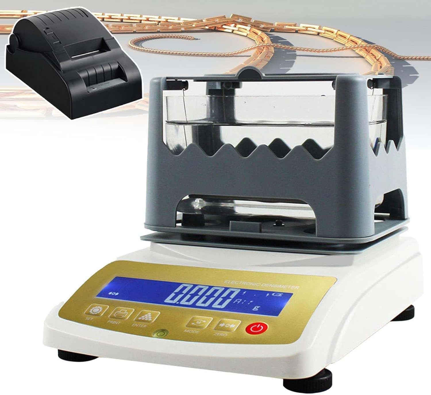 Digital Gold Purity Tester Machine with 0.1% Purity Display & 0.01g Precision: Density Tester Kit for Gold Silver K Gold Palladium, for Jewelry Professionals & Buyers MDJ600K(Pinter)