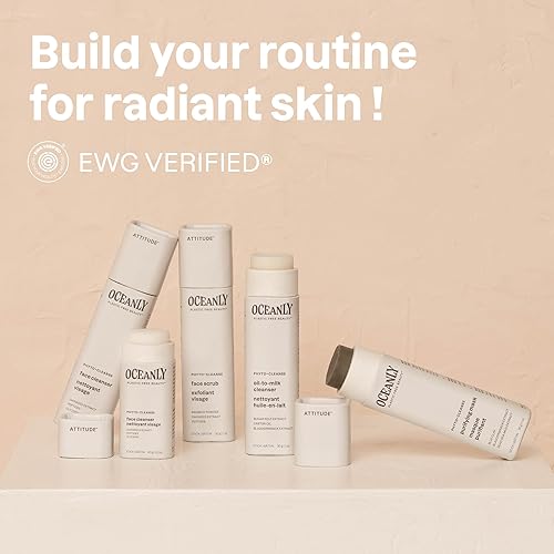 Miniatura 4 de ATTITUDE Oceanly Face Scrub Stick, verificado por EWG, sin plástico, ingredientes a base de plantas y minerales, productos de belleza veganos y