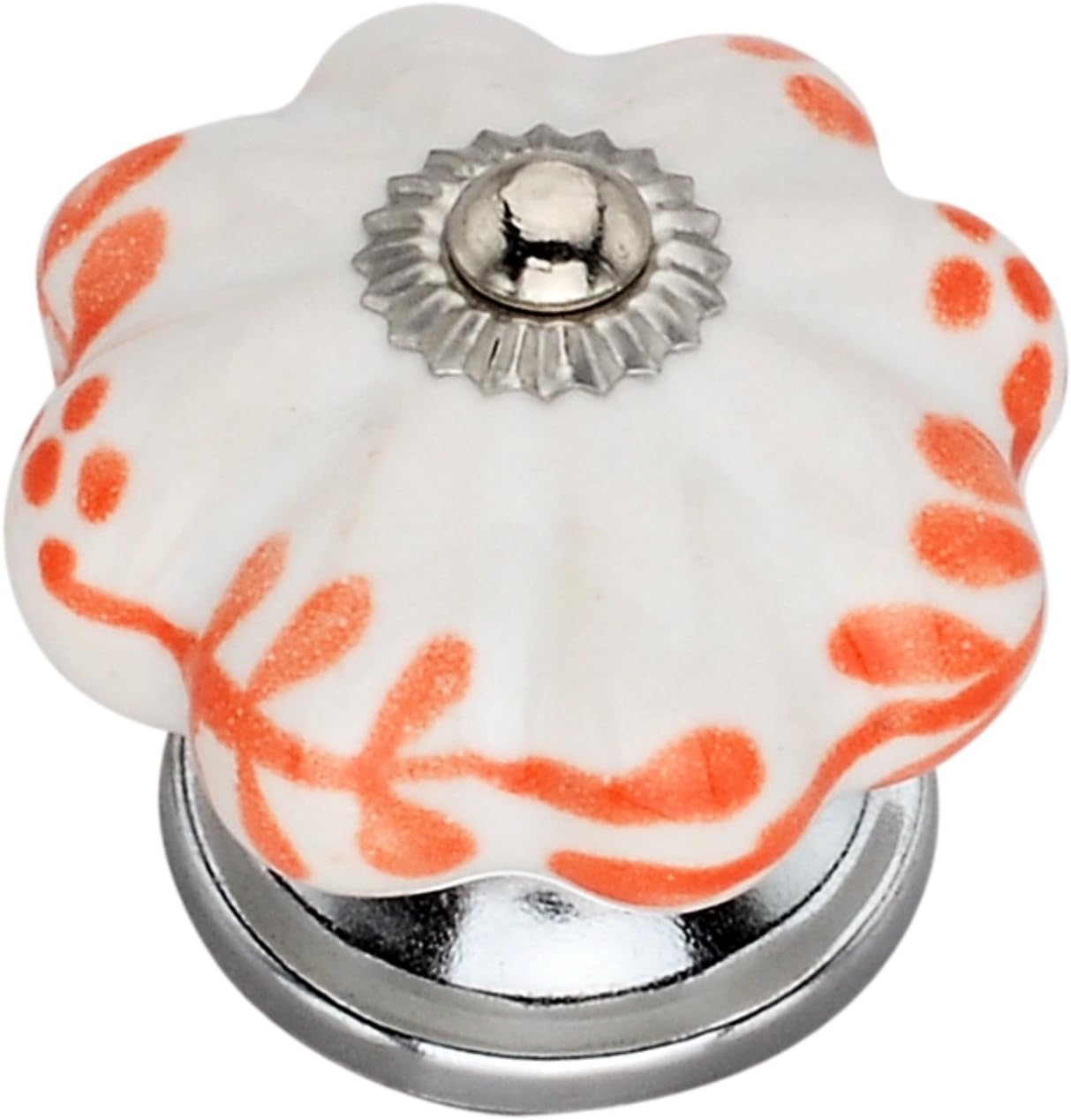 Mascot Hardware Knobs 1 Pack Floral 12/3 in. Orange Melon