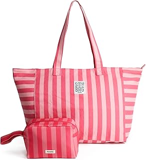 Produtos para praia Ponette Pack Bolsa de Playa Mujer Menorca Grande con Neceser 64x35x23,5 cm