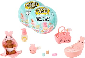 MGAs Miniverse Make It Mini Real Baby Nurture 2 Pack - Blind Packaging, Baby Care Themed Mini Collectibles, 8 Styles Including Rare Twins, Collectors, 8+
