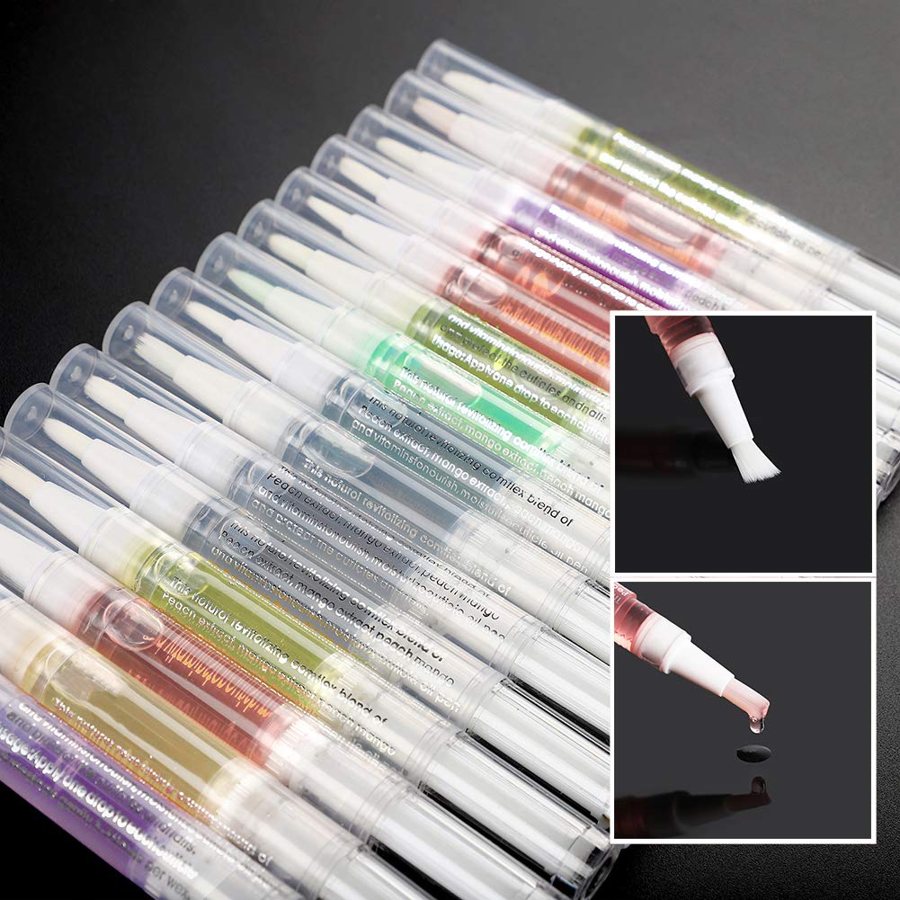 10pcs Cuticle Oil Pen Bulk for Nails Polish Repair Pen Nail Nourishment Polish with Vitamins to Nourish and Moisturize Skin for Cuticle Nail Care 10 Flavors : Beauty & Personal Care