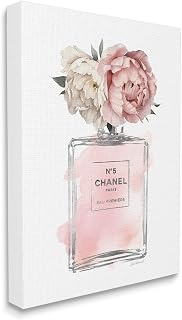Stupell Industries Vintage Soft Flowers in Pink Fashion Fragrance Bottle, Gallery Wrapped Canvas, 16 x 20