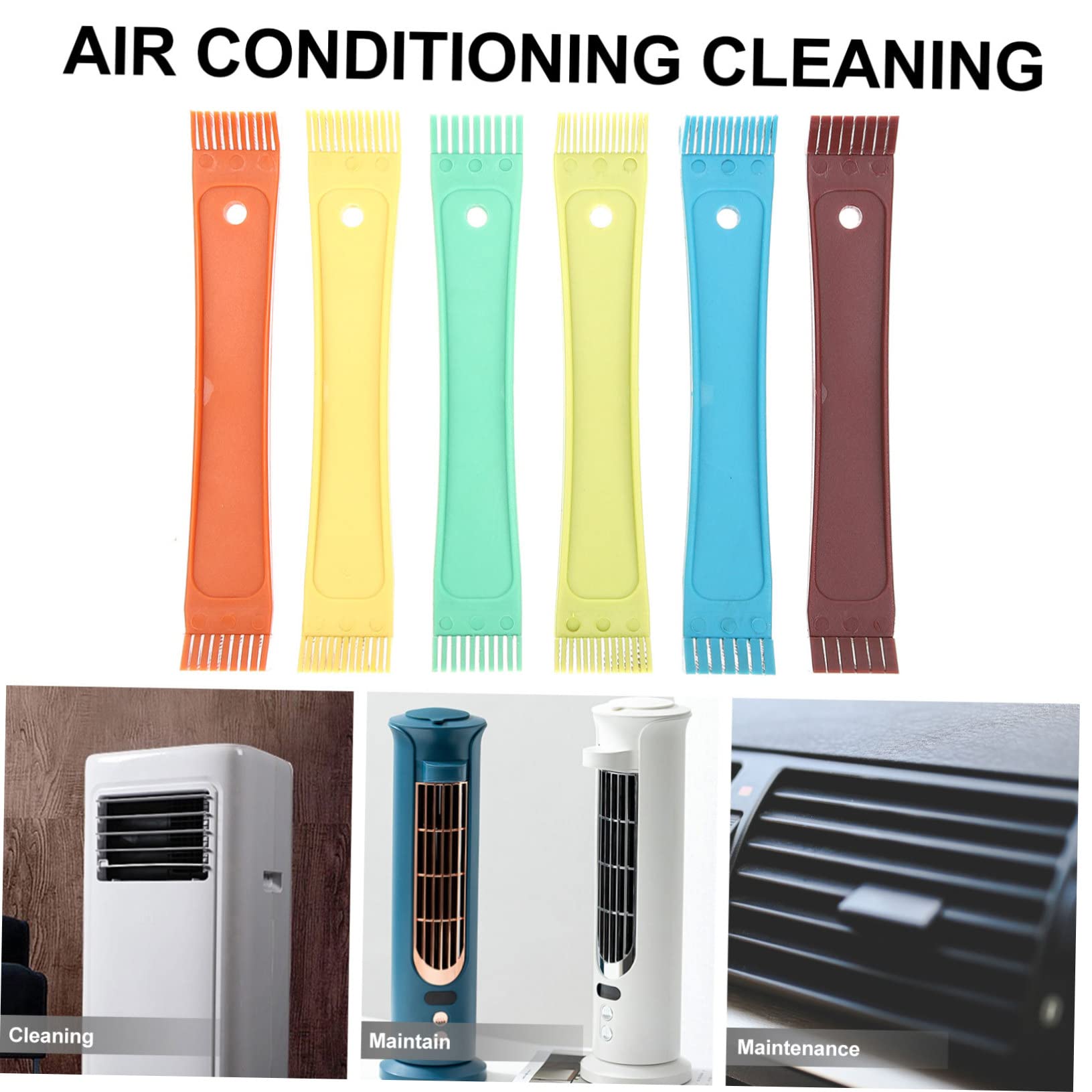 TOPBATHY 3 Set Di Spazzole Per Alette Del Condensatore Del Condizionatore Pettine Per Alette Per La Pulizia Delle Alette Del Condizionatore Radiatore 6 Pezzi*3