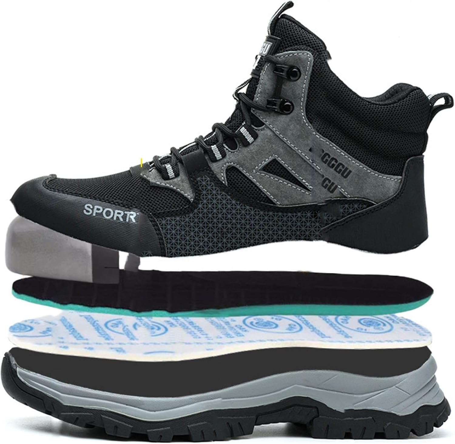 [Taopagii] 安全靴 ハイカット ワークブーツ 作業靴 作業ブーツ 鋼つま先 つま先保護 釘踏み抜き防止 通気 耐滑 クッシ