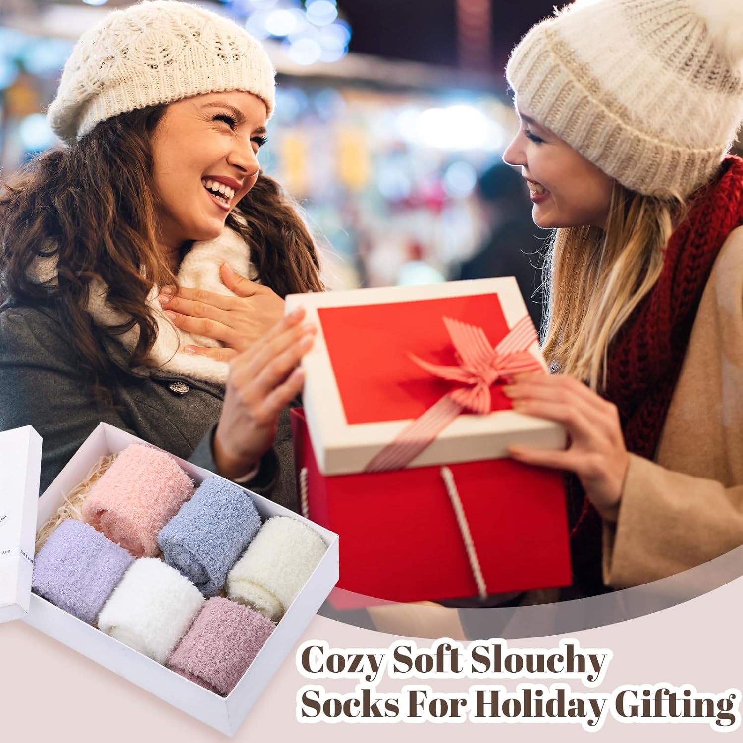 6 Pairs Long Fuzzy Slouch Socks for Women Soft Warm Knee High Sleep Slipper Socks Winter Cozy Long Stockings for Winter Women Girls - Image 5