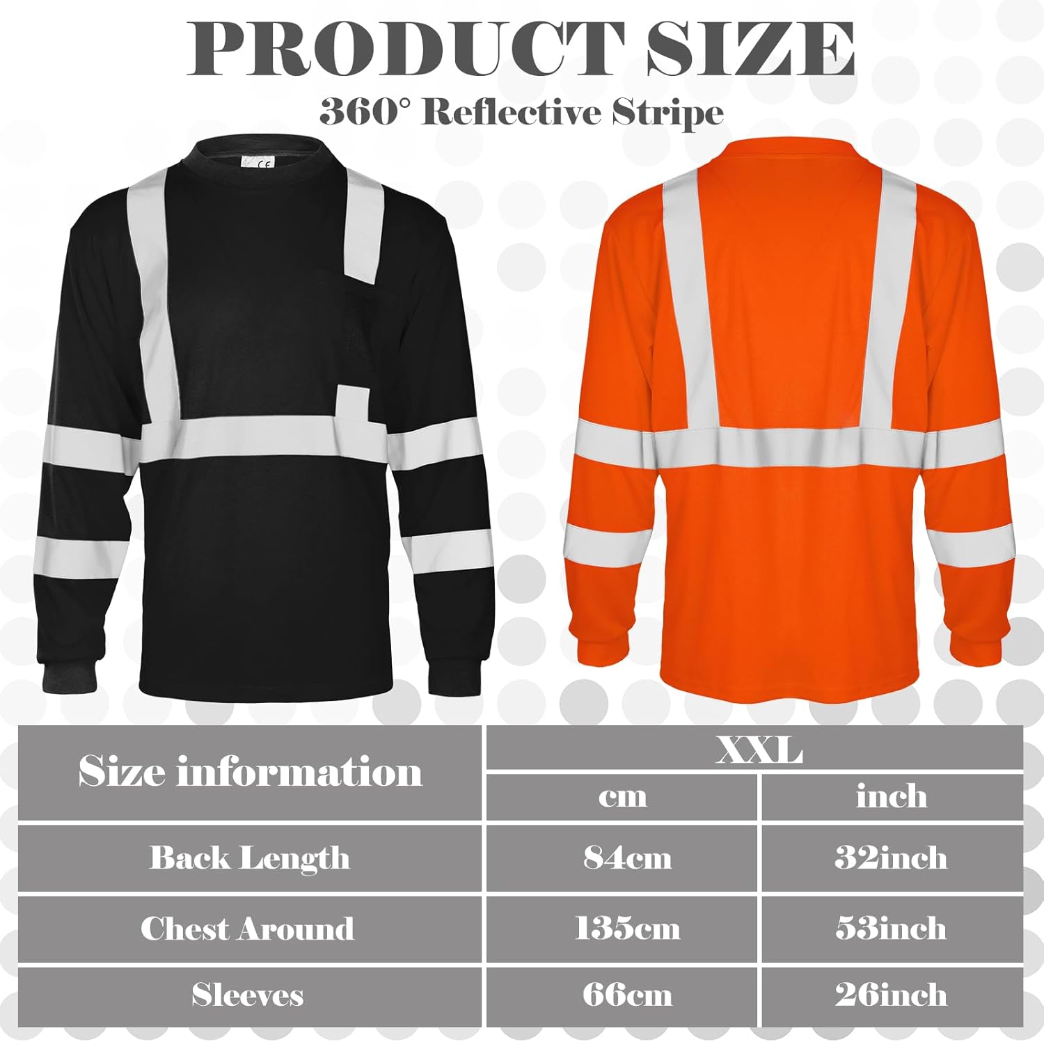 Amylove 4 Pcs Long Sleeve Safety Shirt High Visibility Reflective Construction Work Shirts for Men Women(XXL,Yellow, Orange, Black, Blue) - Image 2