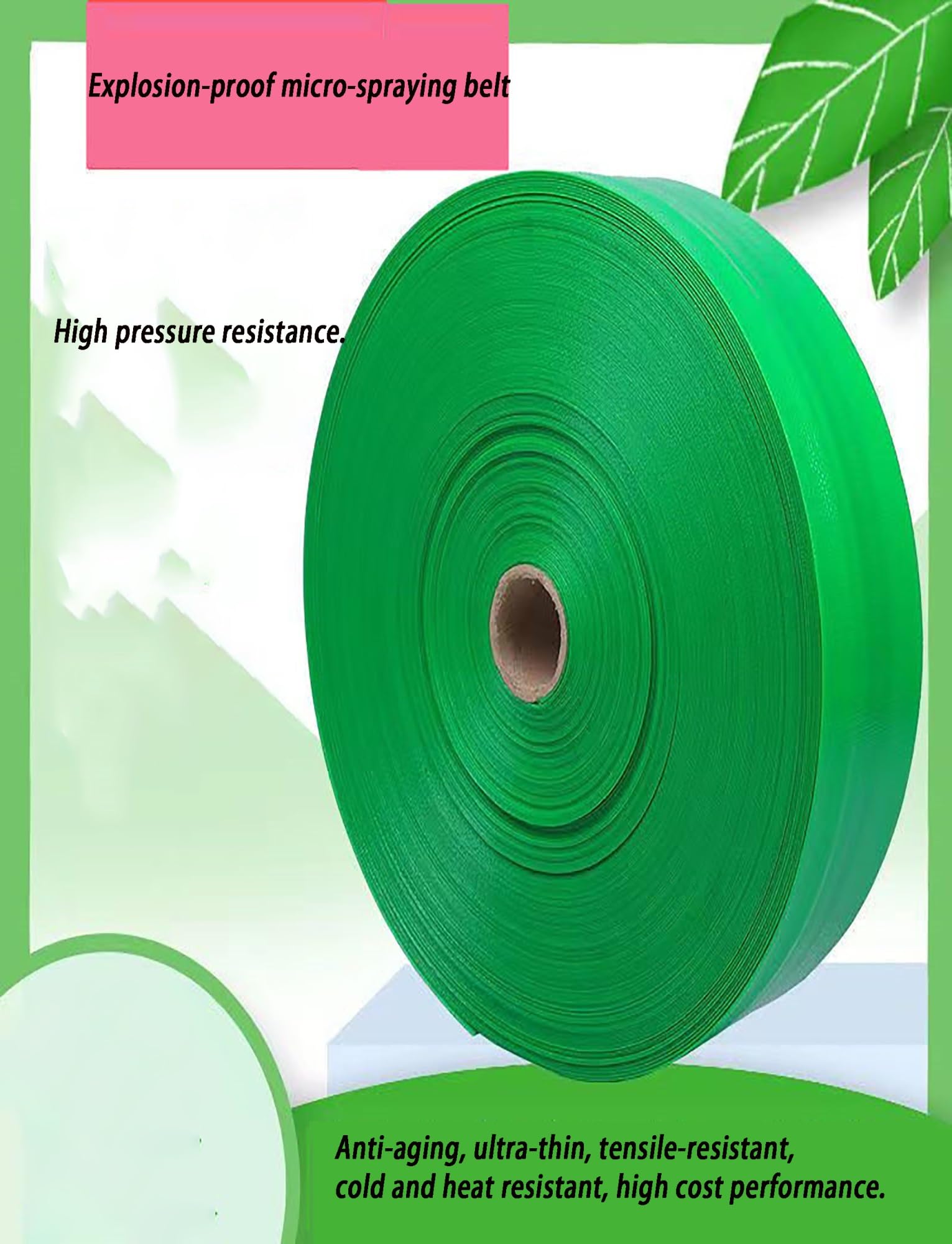 Correa de micropulverización a prueba de explosiones, manguera de riego agrícola trenzada tejida, for alta presión, manguera de riego agrícola(3inch- 50m/164ft)