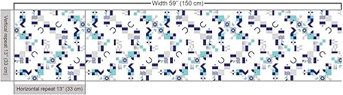 Vista 62 de Ambesonne - Tela multicolor con estampado digital por yarda Aqua Multicolor