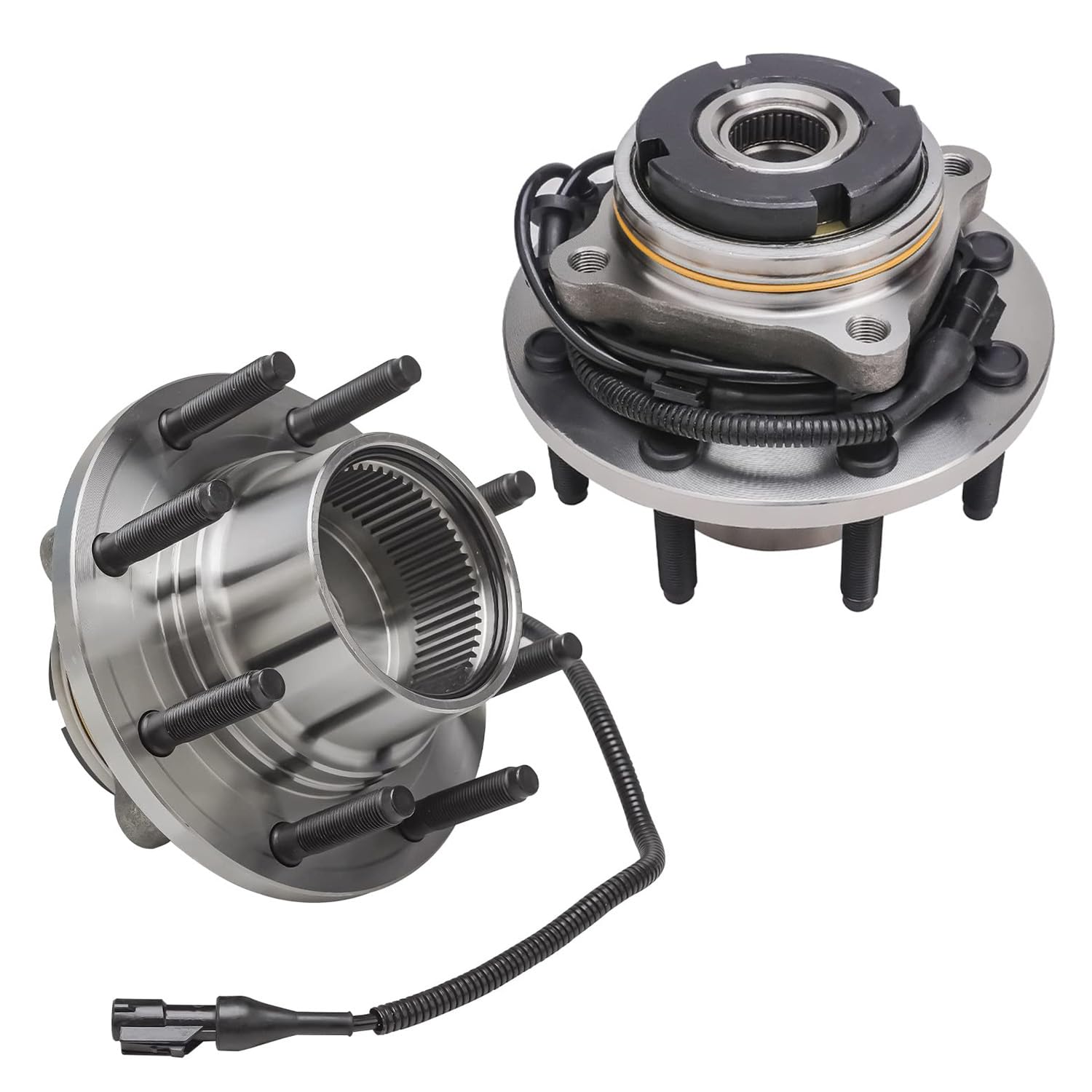 Detroit Axle - 515056 4WD Front Wheel Bearing Hubs for 2003-2004 Ford F-250 F-350 Super Duty, 03-2005 Ford Excursion, SRW 2003 2004 Wheel Bearing and Hubs Assembly Replacement w/ABS