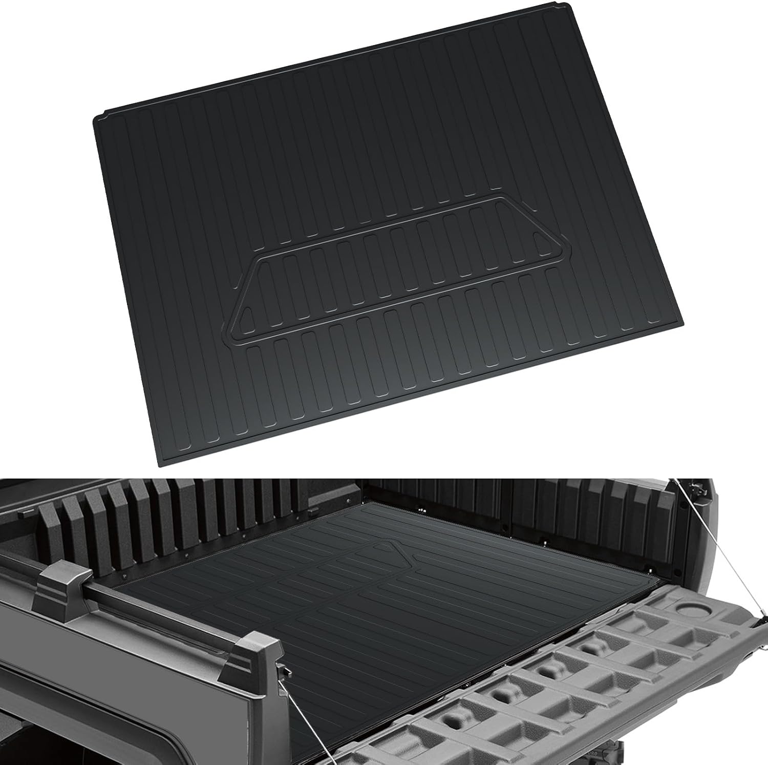 HAKA TOUGH Cargo Bed Mat for Kawasaki Mule Pro FXR Accessories 2018-2023, TPE Rear Cargo Bed Mat Liner for Kawasaki Mule PRO-FXR 18-23, Rubber Bed Mat Liner, Replace #99994-0962