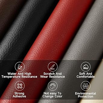 Leather Repair Patch, Self Adhesive Leather Repair, Large Leather Repair Tape for Sofa, Car Seats, Furniture, Cabinets, Chairs, Handbags (Black, 79 L x 16 W)