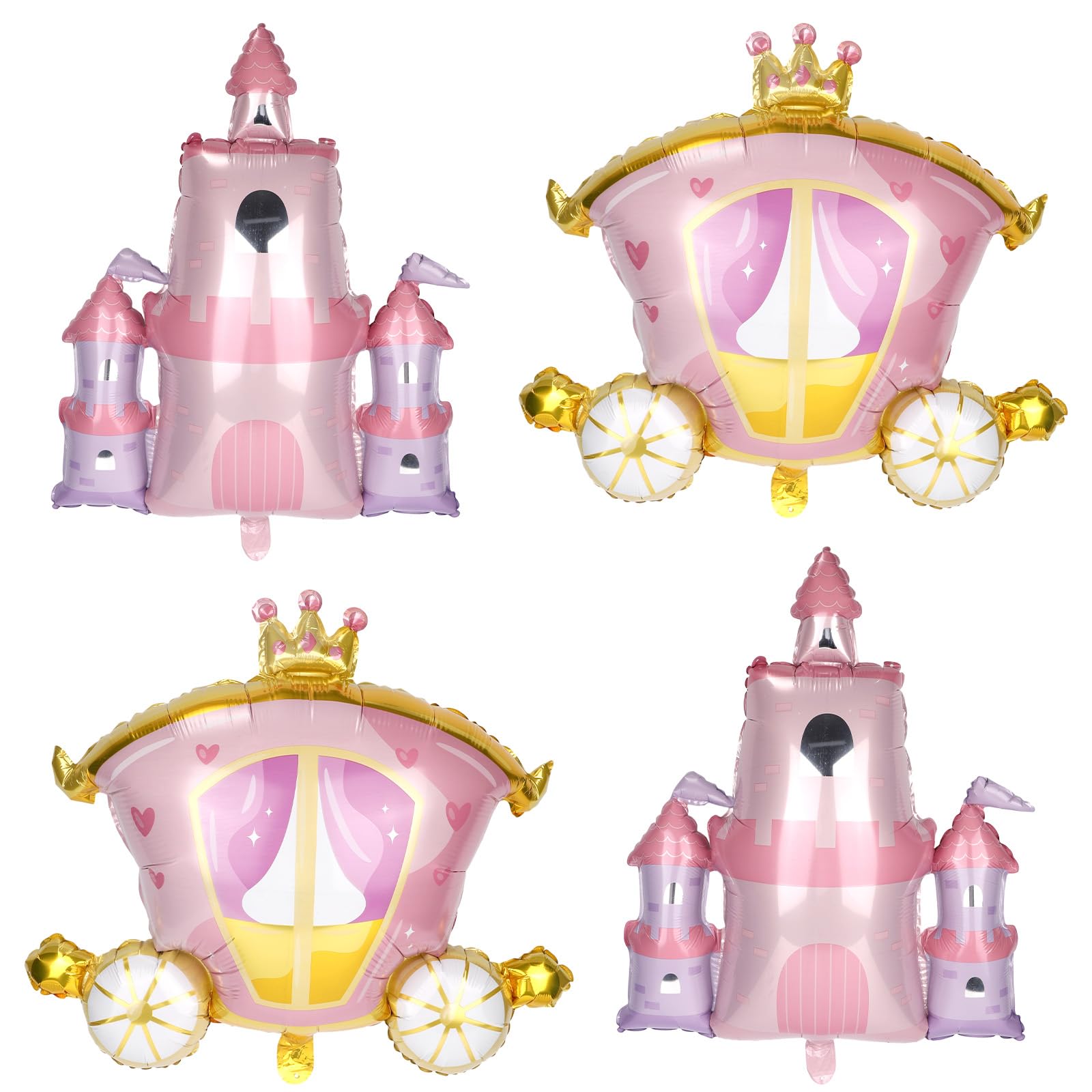 lasuroa 4pcs Princess Birthday Party Balloons