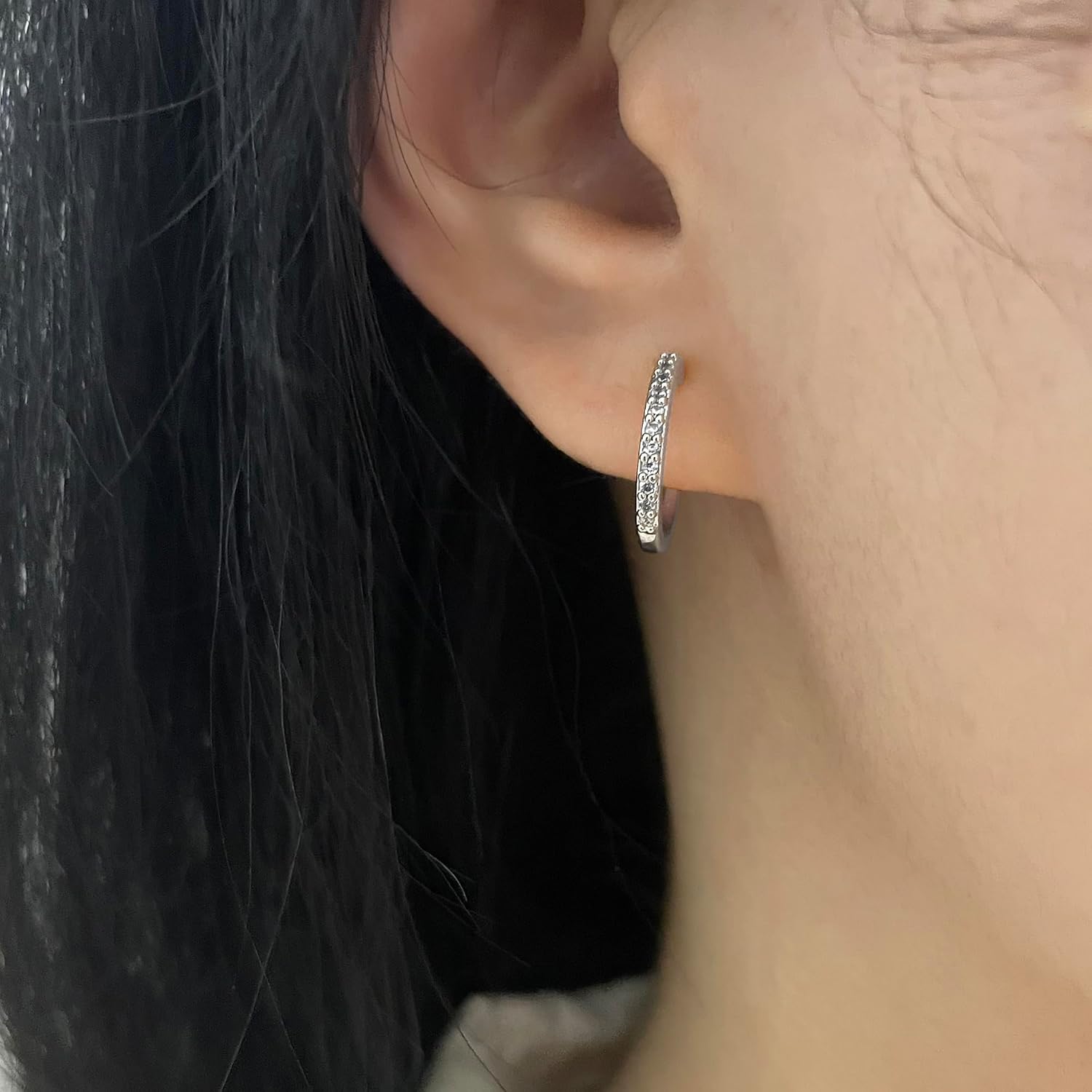 Clip On Hoop Earrings for Women Non Pierced Cubic Zirconia Huggie Hoops 14K Gold Plated CZ Clip On Earrings Adjustable No Piercing Fake Earrings