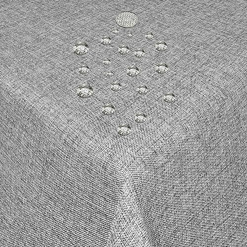 MODERNO Obrus z adamaszku o wyglądzie lnu żakardu z ochroną przed plamami prostokątny 130 x 130 cm szary