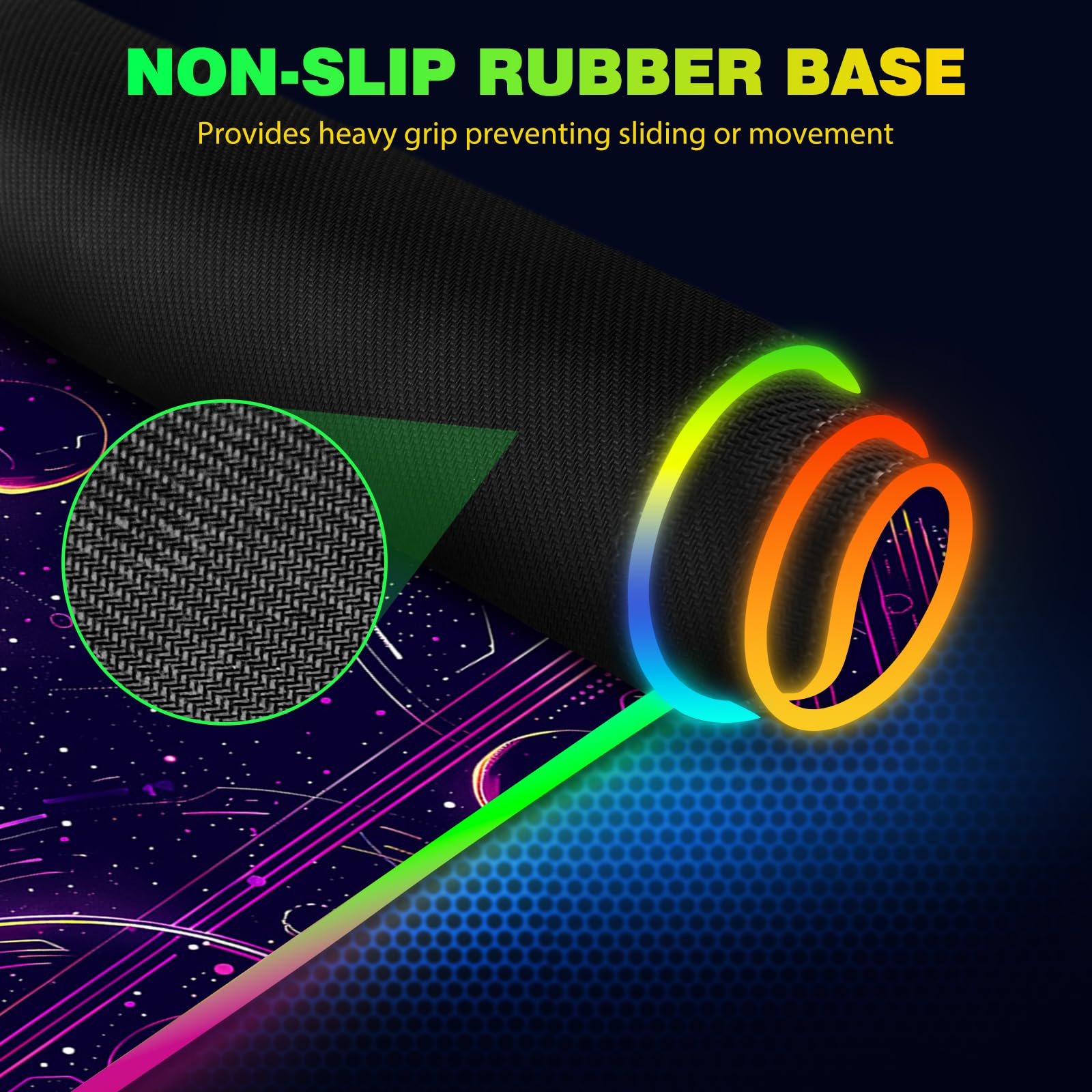 AIMSA Tappetino per mouse da gioco RGB con ricarica wireless, grande tappetino per mouse con 14 modalità di illuminazione a LED, base in gomma antiscivolo, impermeabile, per decorare casa e ufficio,