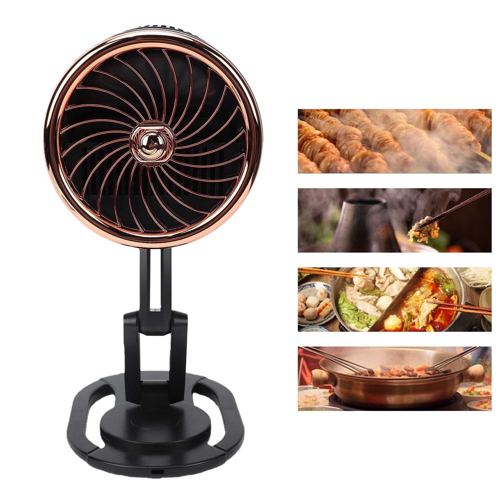 Haofy Extractor de Escritorio Campana Extractora Portátil Mini Campana Extractora Recargable Plegable de 3 Velocidades con Filtro para Cocinar en Interiores BBQ RV Camping Cocina